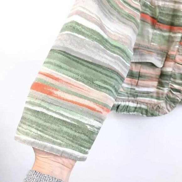 Chico's Striped Lightweight Blazer - Green & Orange - Picture 6 of 7